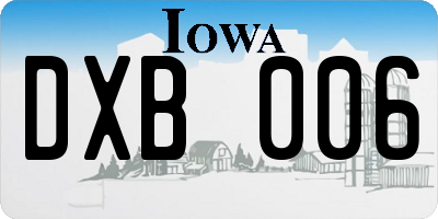 IA license plate DXB006