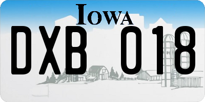 IA license plate DXB018