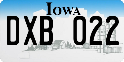 IA license plate DXB022