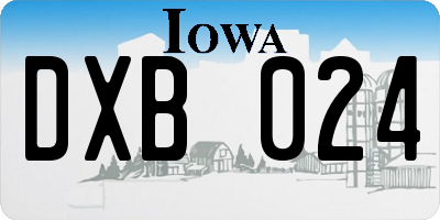 IA license plate DXB024