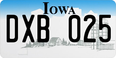 IA license plate DXB025