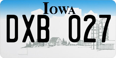 IA license plate DXB027