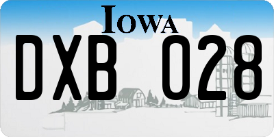 IA license plate DXB028
