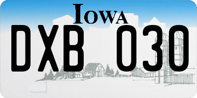 IA license plate DXB030
