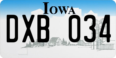 IA license plate DXB034