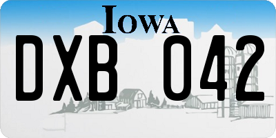 IA license plate DXB042