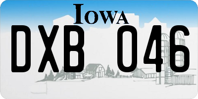 IA license plate DXB046