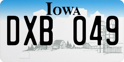 IA license plate DXB049