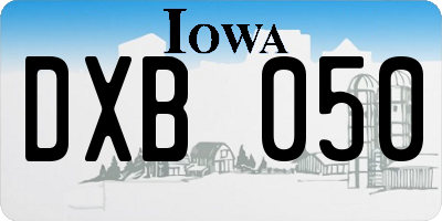 IA license plate DXB050