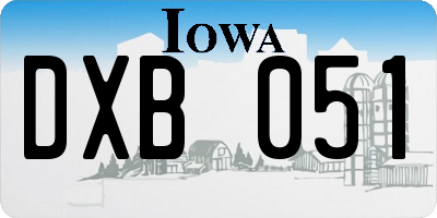 IA license plate DXB051