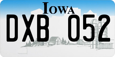 IA license plate DXB052