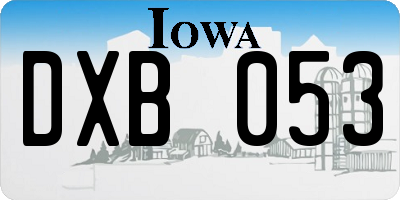 IA license plate DXB053
