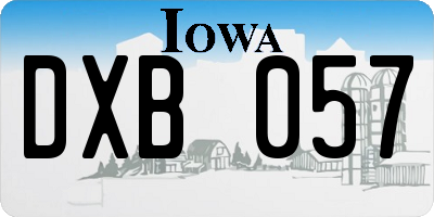 IA license plate DXB057
