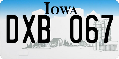 IA license plate DXB067