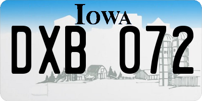 IA license plate DXB072