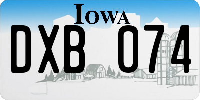 IA license plate DXB074