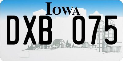 IA license plate DXB075