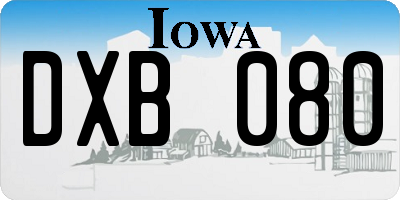IA license plate DXB080
