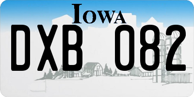 IA license plate DXB082