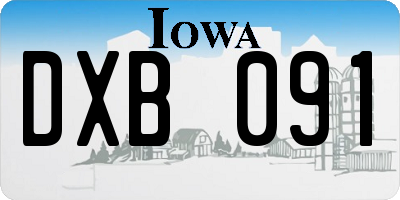 IA license plate DXB091