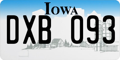 IA license plate DXB093