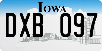 IA license plate DXB097