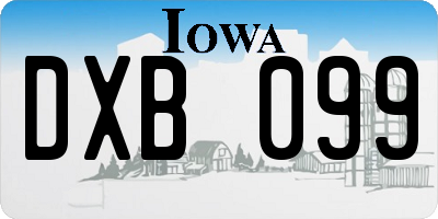 IA license plate DXB099