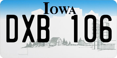 IA license plate DXB106