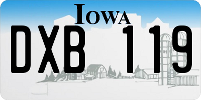 IA license plate DXB119