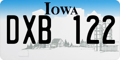 IA license plate DXB122