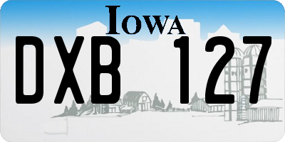 IA license plate DXB127