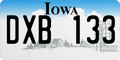 IA license plate DXB133