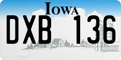 IA license plate DXB136