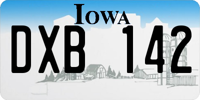 IA license plate DXB142