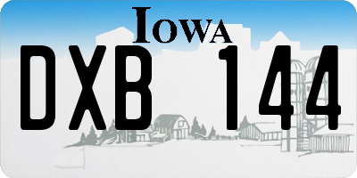 IA license plate DXB144