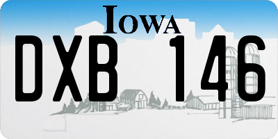 IA license plate DXB146