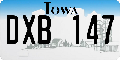 IA license plate DXB147
