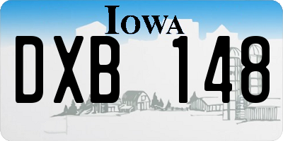 IA license plate DXB148