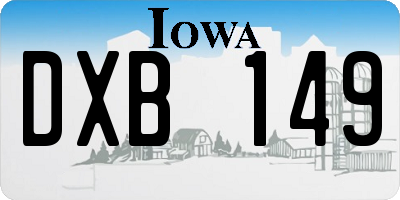 IA license plate DXB149