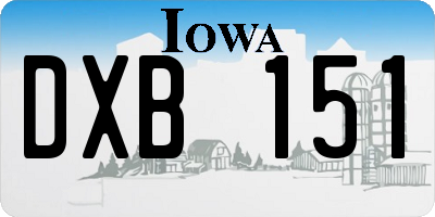 IA license plate DXB151