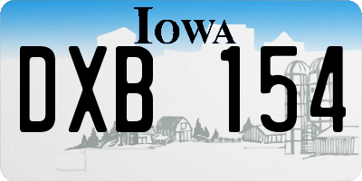 IA license plate DXB154