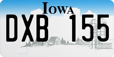 IA license plate DXB155
