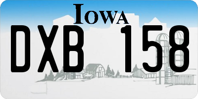 IA license plate DXB158