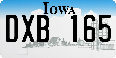 IA license plate DXB165