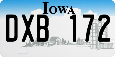 IA license plate DXB172