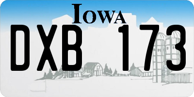 IA license plate DXB173