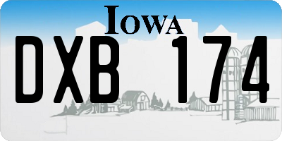 IA license plate DXB174