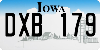 IA license plate DXB179