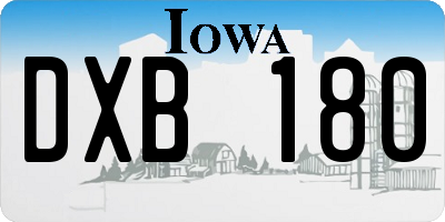 IA license plate DXB180