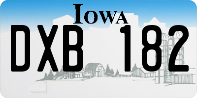 IA license plate DXB182